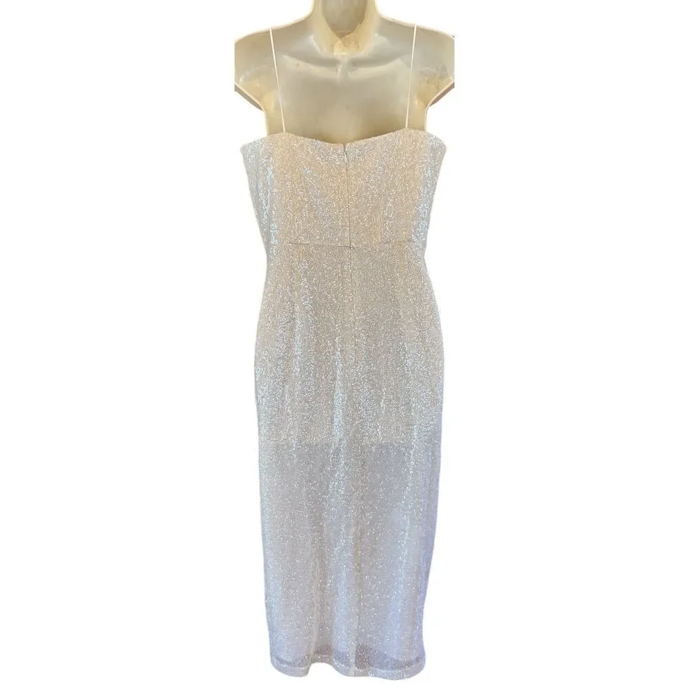Amanda Uprichard Sequin Midi Dress in Ivory NWT Size Medium
